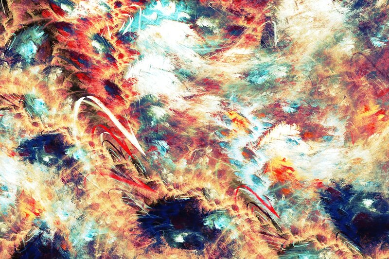 Abstract Colorful Swirls — Red, Chaotic