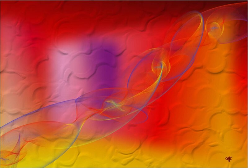 Abstract Colorful Swirls — Red, Dynamic, Digital Art