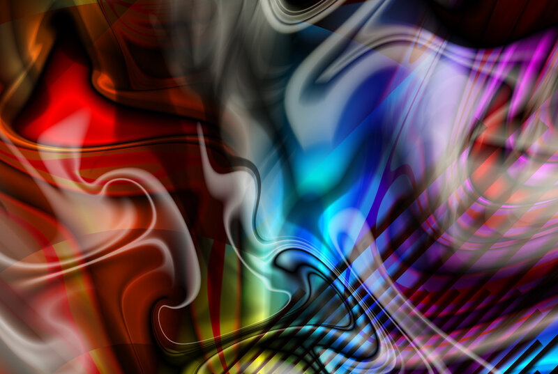 Abstract Colorful Swirls — Red, Dynamic