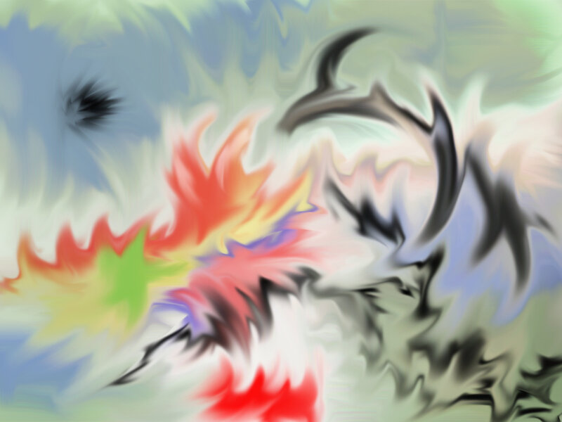Abstract Colorful Swirls — Red