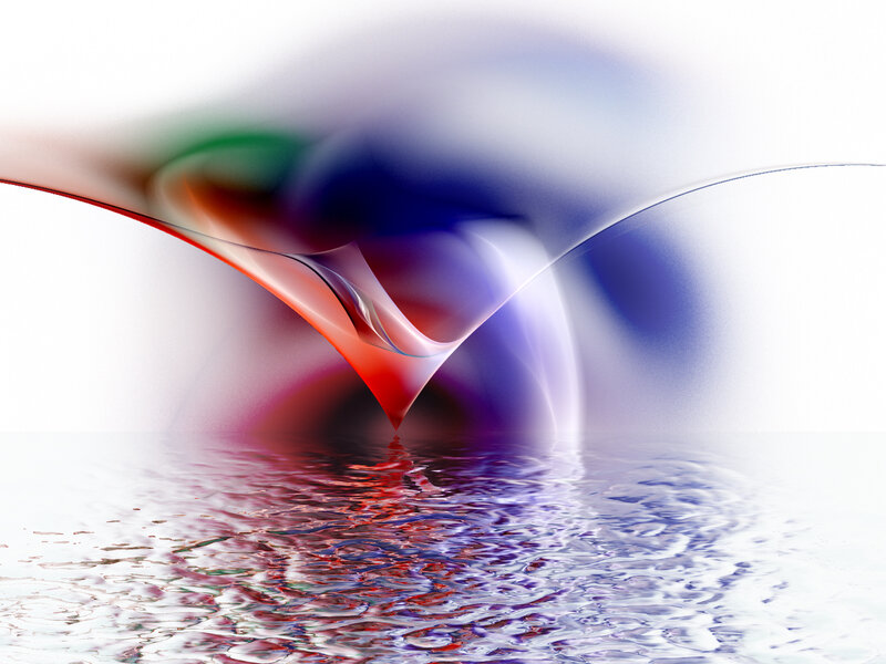 Abstract colorful wave reflection