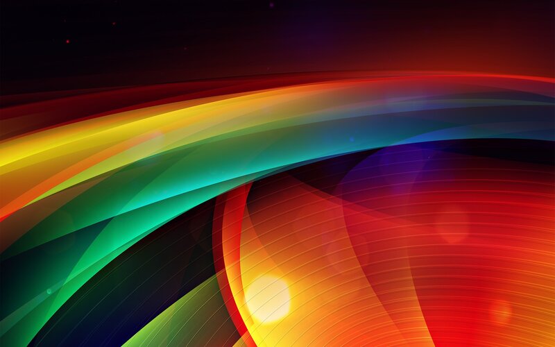 Abstract Colorful Waves — Red, Dynamic, Digital Art