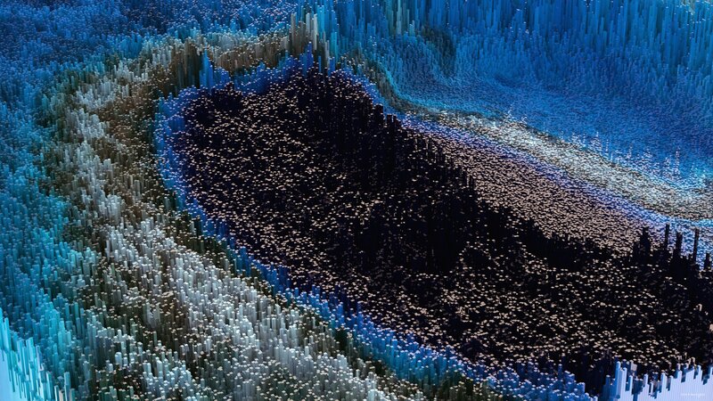 Abstract Column Landscape — Blue