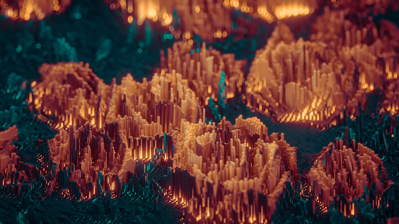 Abstract Column Landscape — Orange
