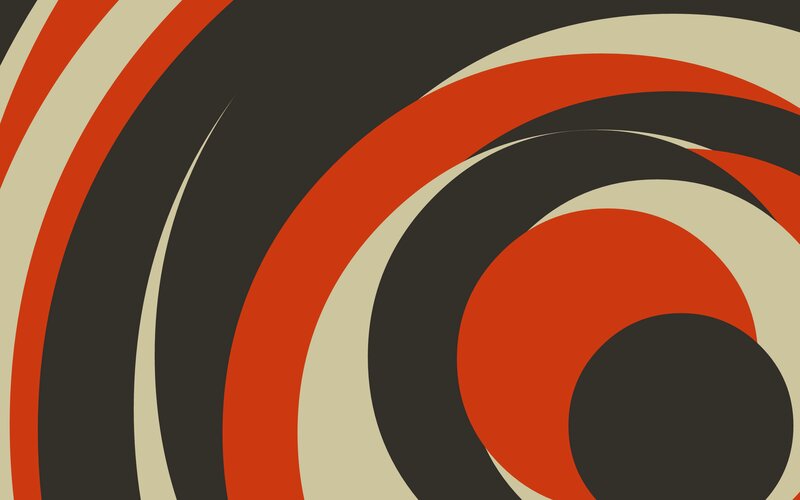 Abstract Concentric Circles — Red