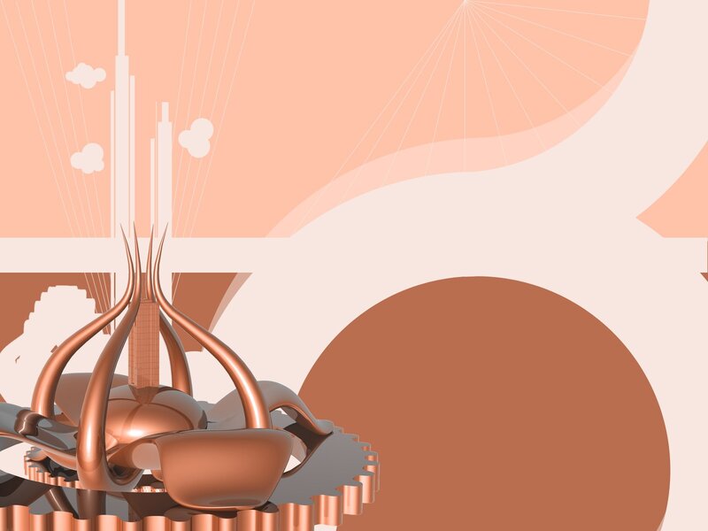 abstract copper sculpture