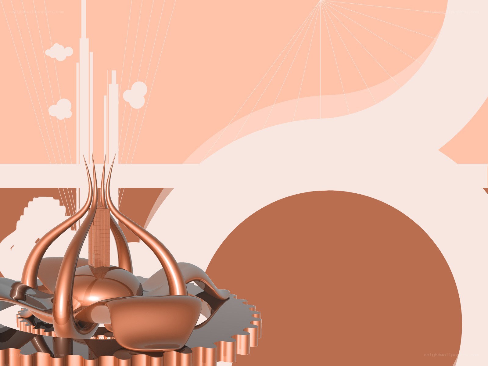 abstract copper sculpture