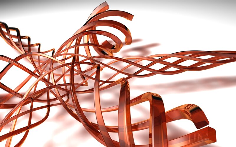 abstract copper wire sculpture