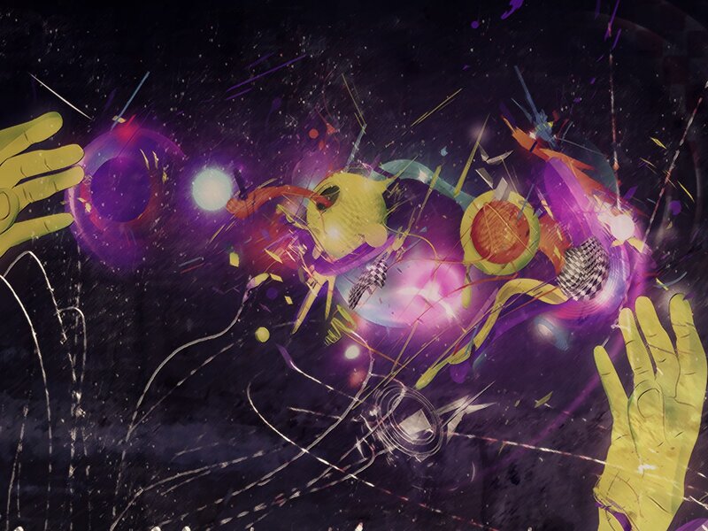 Abstract Cosmic Explosion — Purple