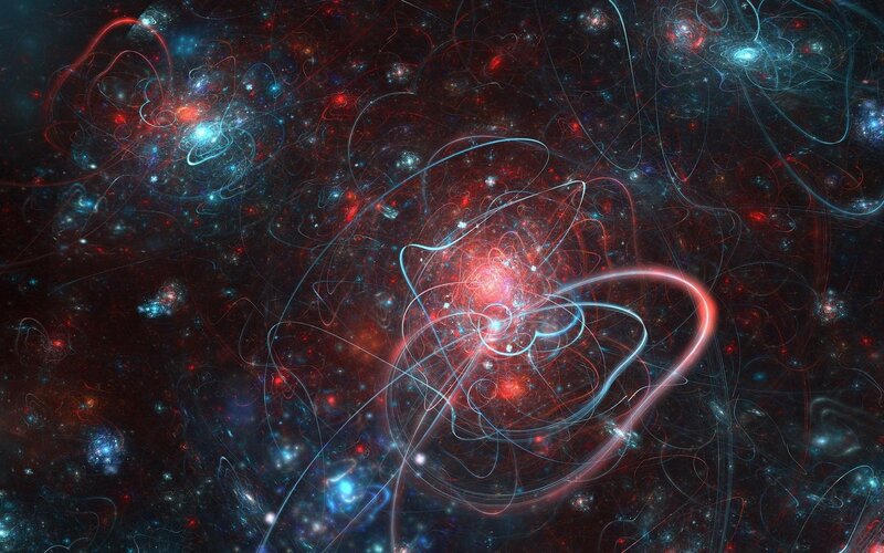 Abstract Cosmic Nebula — Red, Dramatic