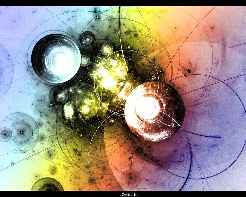 Abstract cosmic orbit art