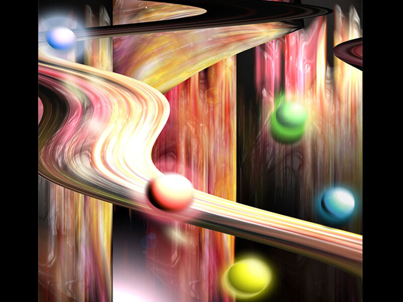 Abstract cosmic particle stream