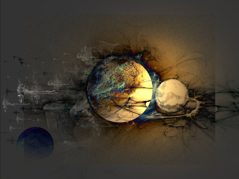 Abstract cosmic planet scene