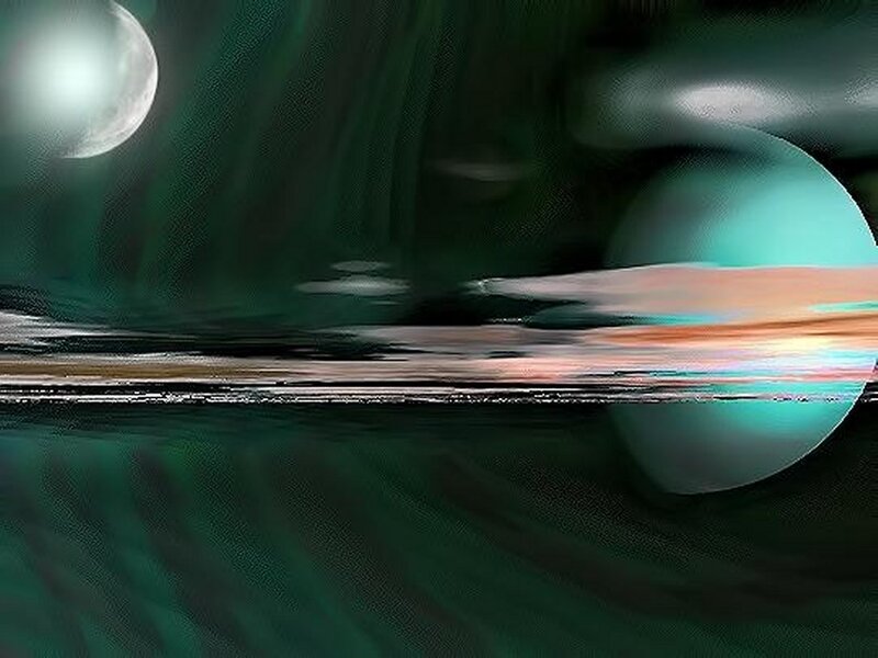 abstract cosmic scene with planets