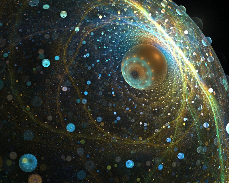 Abstract Cosmic Sphere — Blue