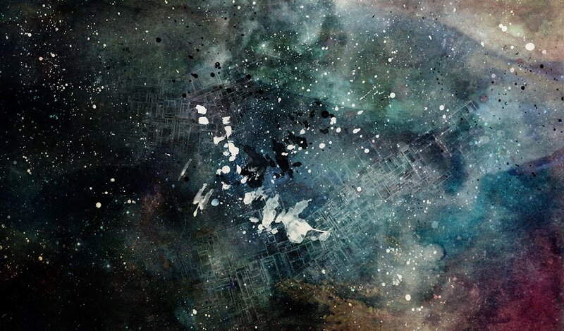 abstract cosmic splatter art