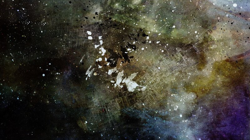 abstract cosmic splatter art