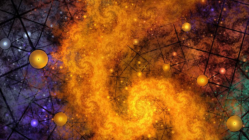 Abstract Cosmic Swirl — Orange