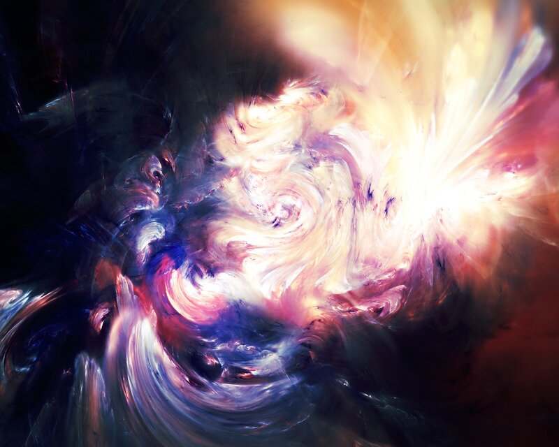 Abstract Cosmic Swirl — White