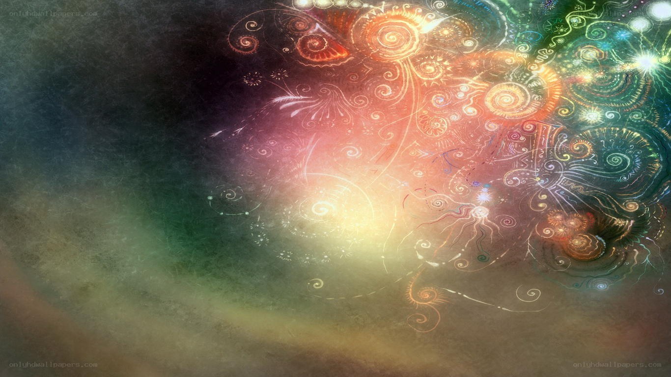 Abstract cosmic swirls and light