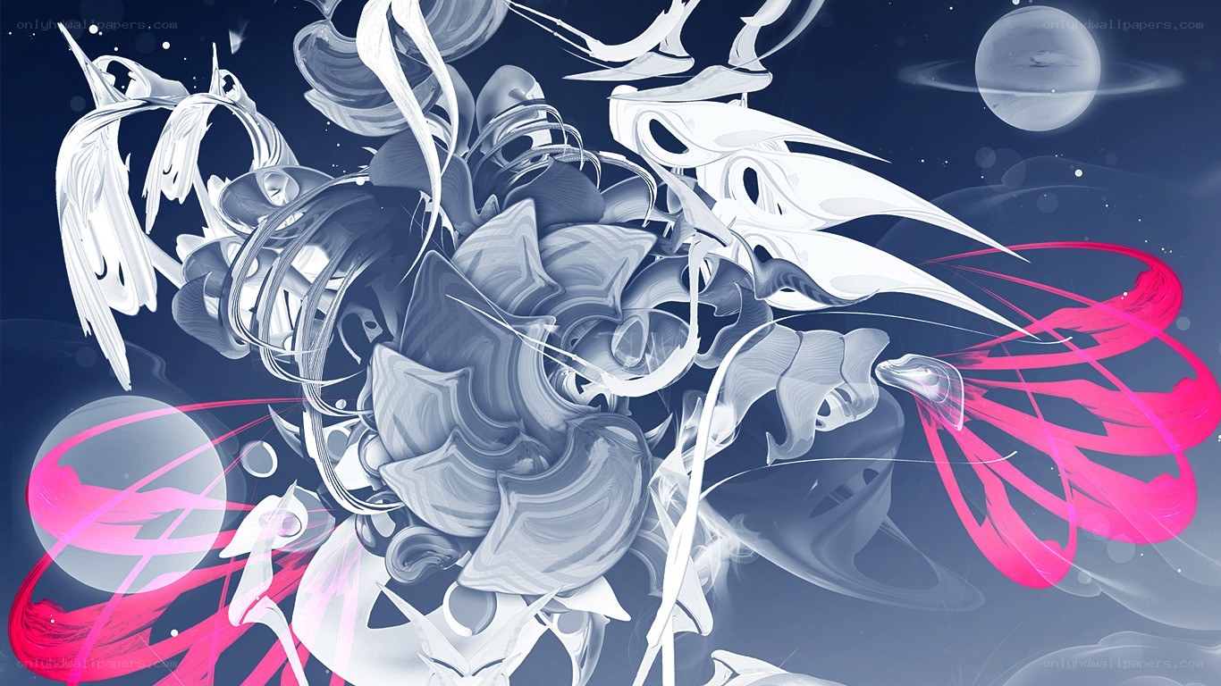 Abstract cosmic swirls and planets