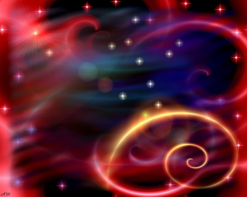 Abstract cosmic swirls and stars