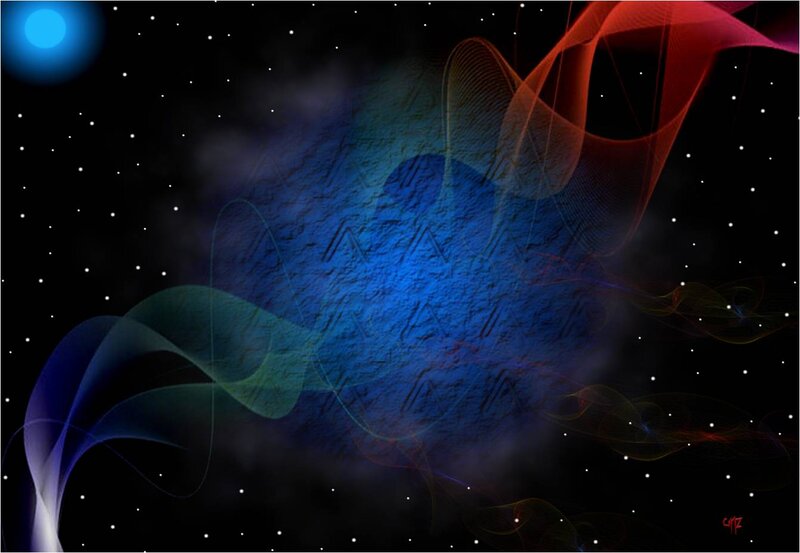 Abstract Cosmic Swirls — Blue