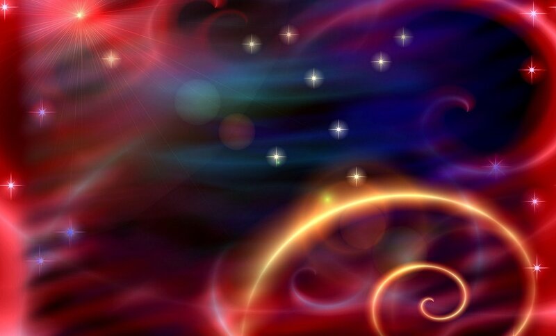 Abstract Cosmic Swirls — Red