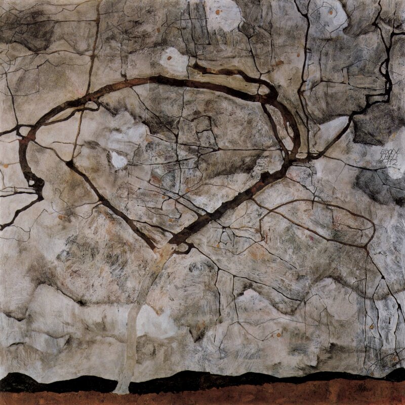 Abstract cracked surface painting