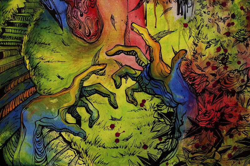 abstract creature confrontation
