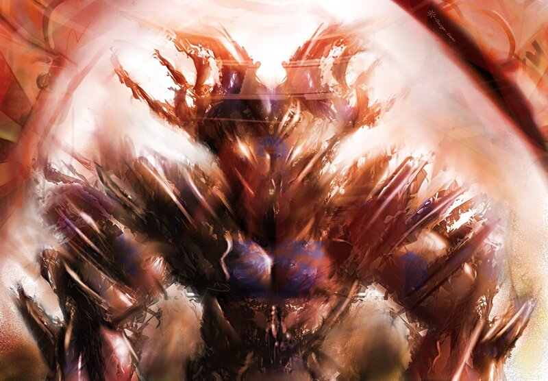 Abstract Creature Form — Red