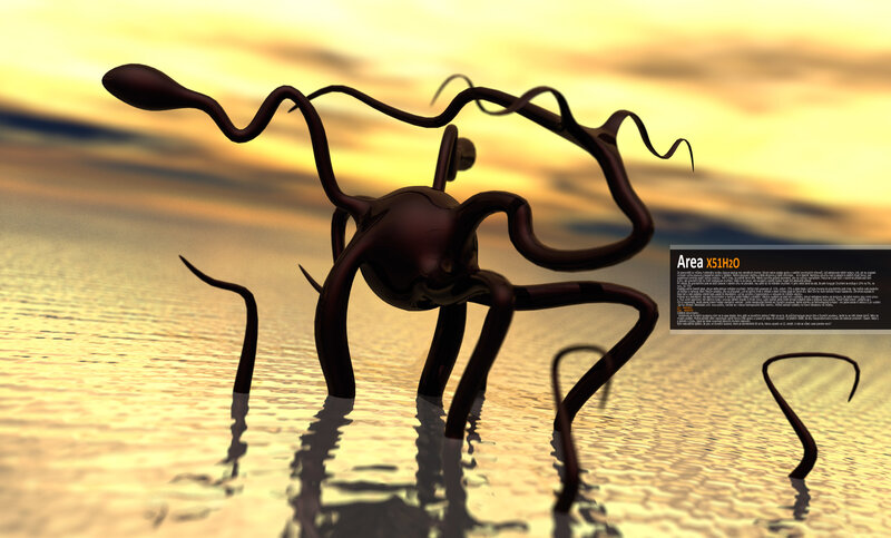 Abstract creature in sunset