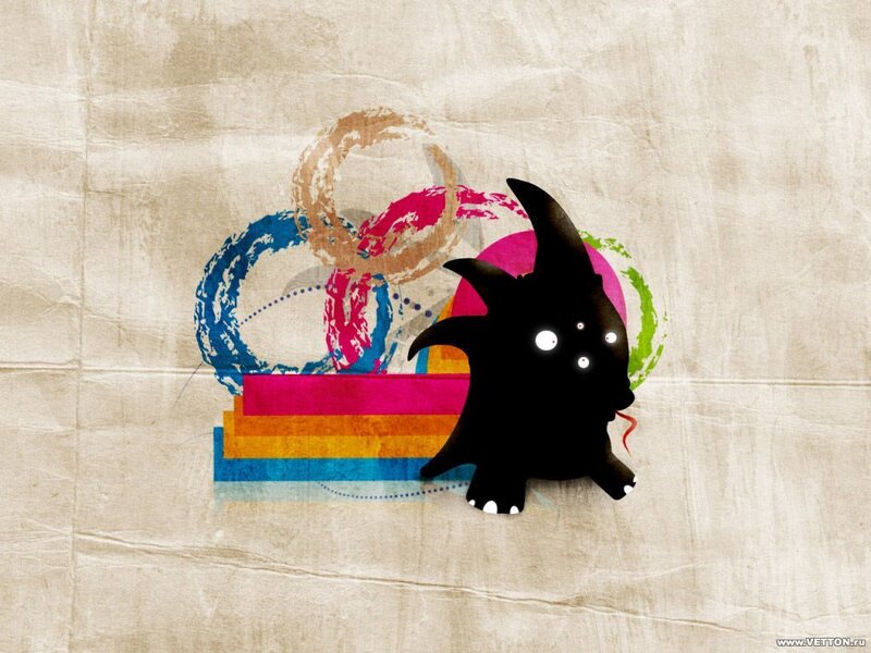abstract creature with colorful background