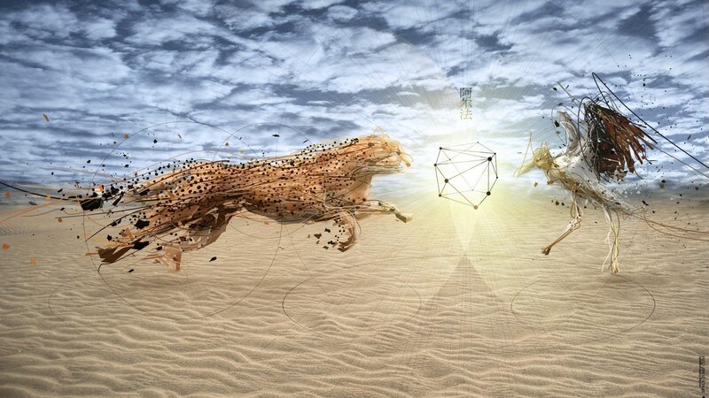 Abstract Creatures in Desert