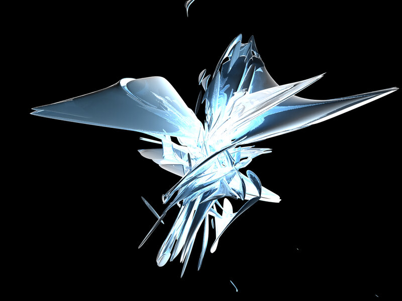 Abstract Crystalline Structure — Blue, Dramatic