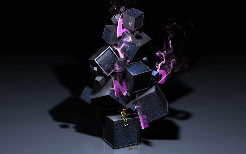 abstract cube explosion