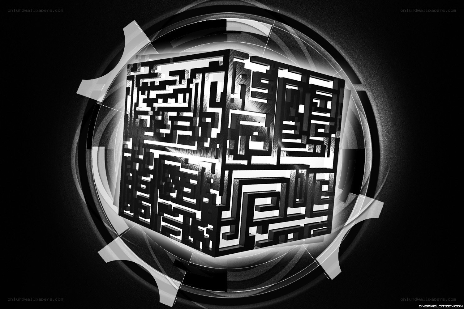 abstract cube maze design
