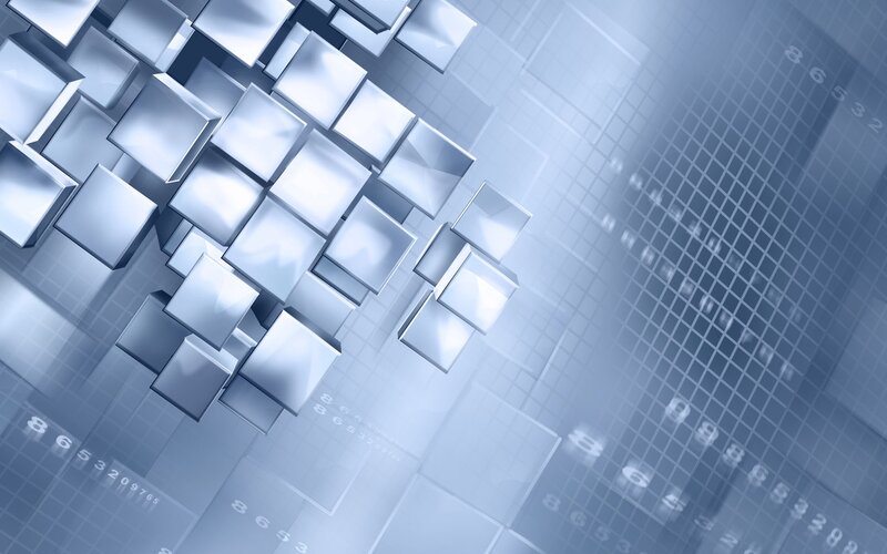 Abstract Cube Pattern — Blue