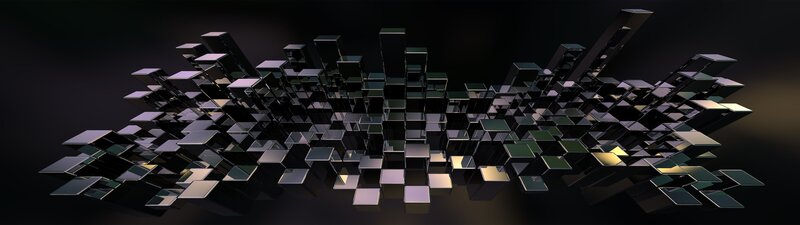 Abstract Cube Structure — Black, Dramatic, 3d Render, Cubes