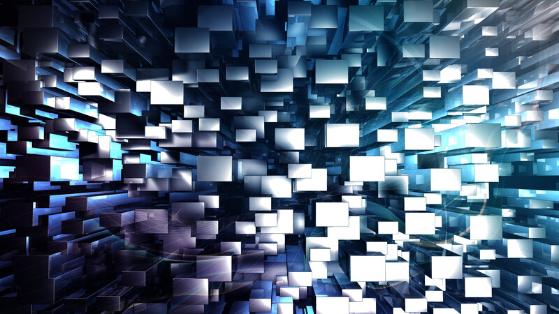 Abstract Cube Structure — Blue, Dynamic, 3d Render