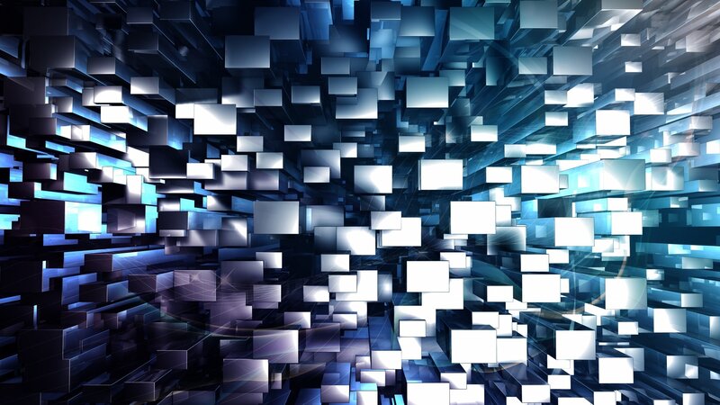 Abstract Cube Structure — Blue, Dynamic