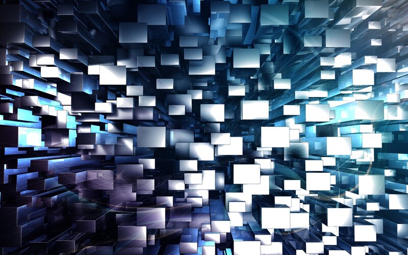 Abstract Cube Structure — Blue
