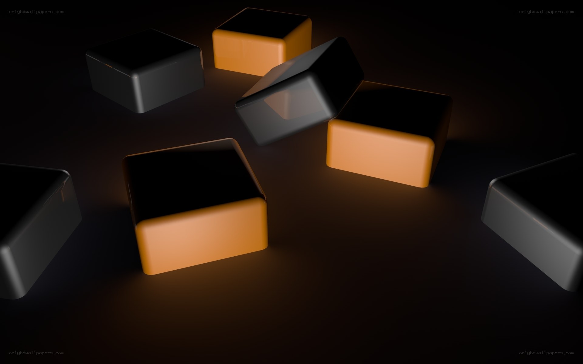 Abstract cubes in dark space