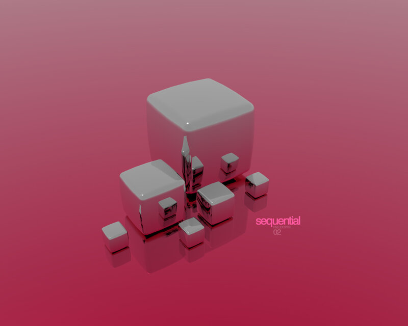 abstract cubes on pink