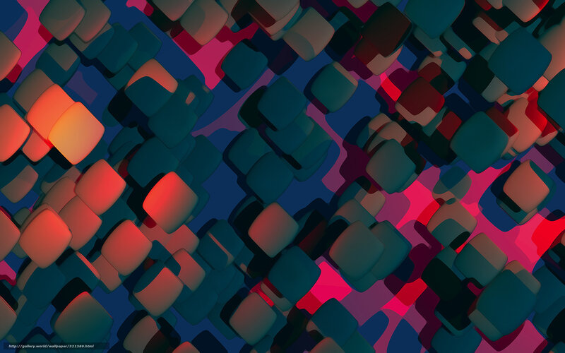 Abstract Cubes Pattern — Blue, Dynamic, Digital Art