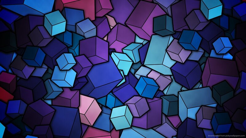 Abstract Cubes Pattern — Blue