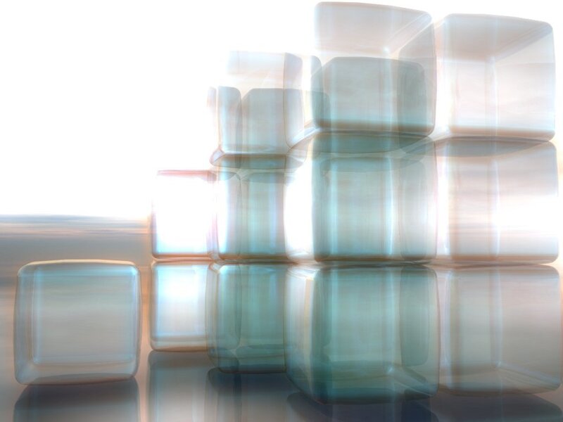 Abstract cubes with light effect