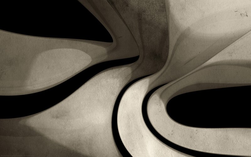 Abstract Curved Forms — Black