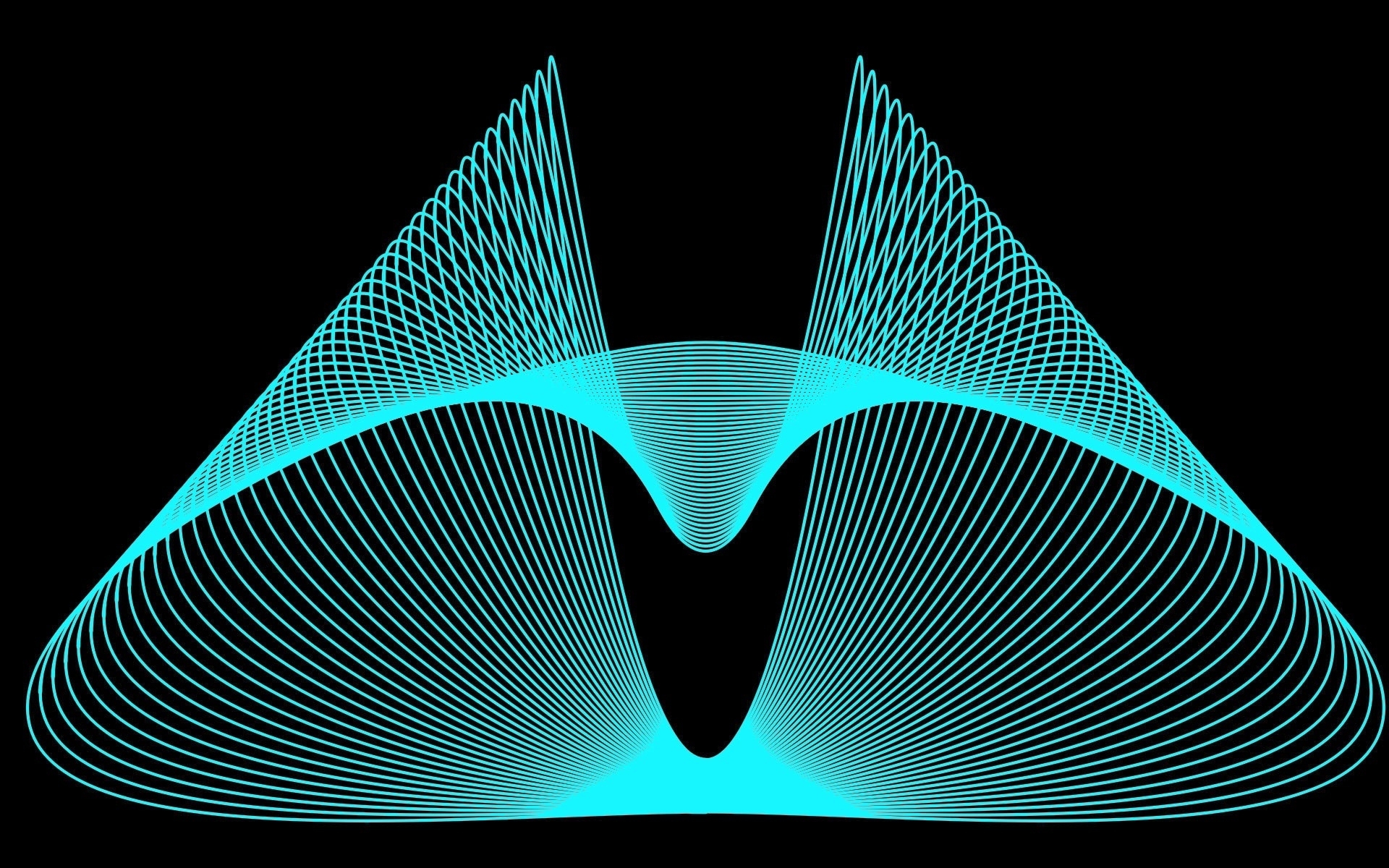 Abstract cyan line art