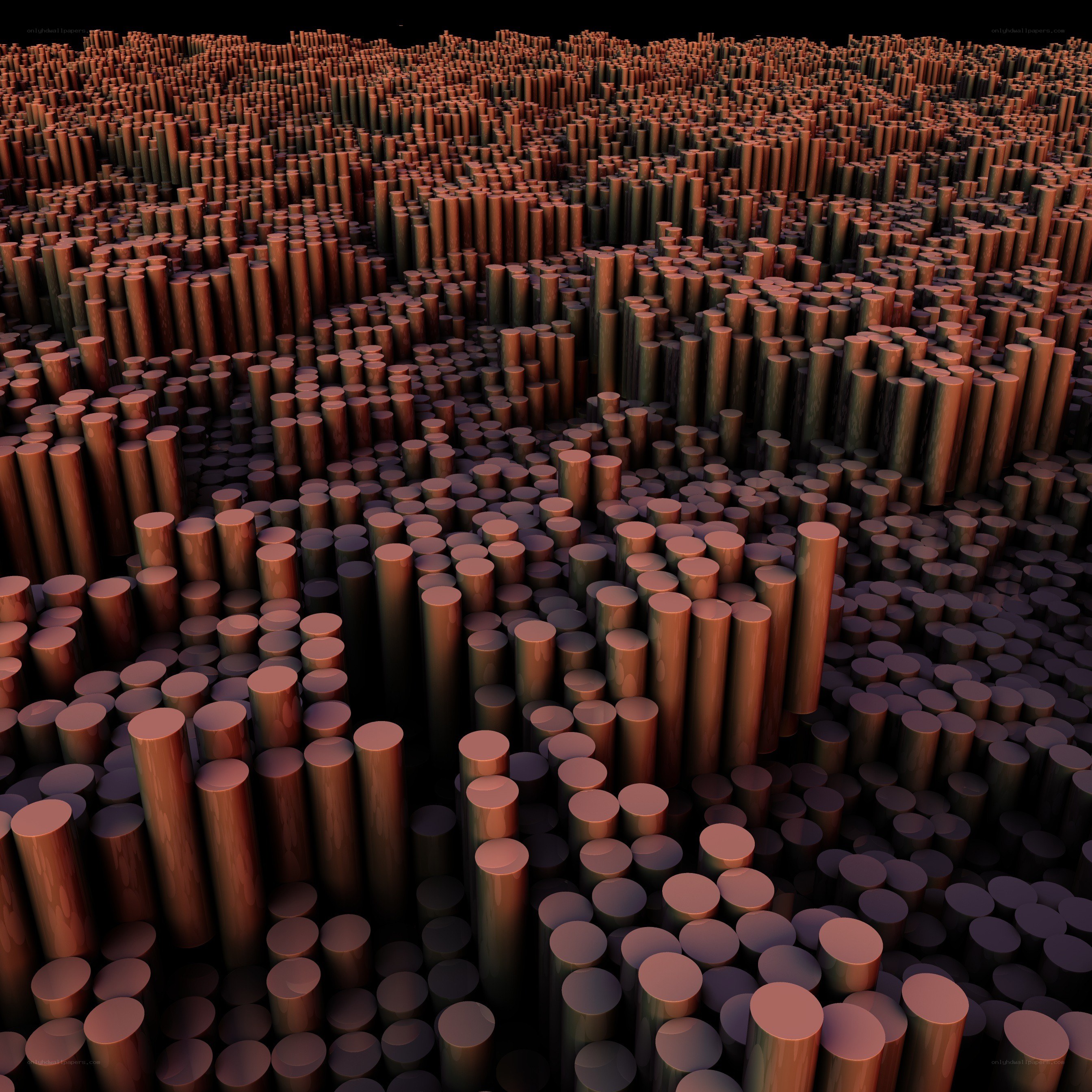 Abstract cylinder landscape